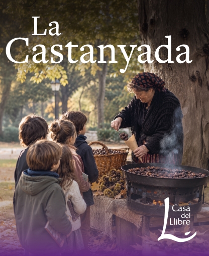Castañera asando castañas
